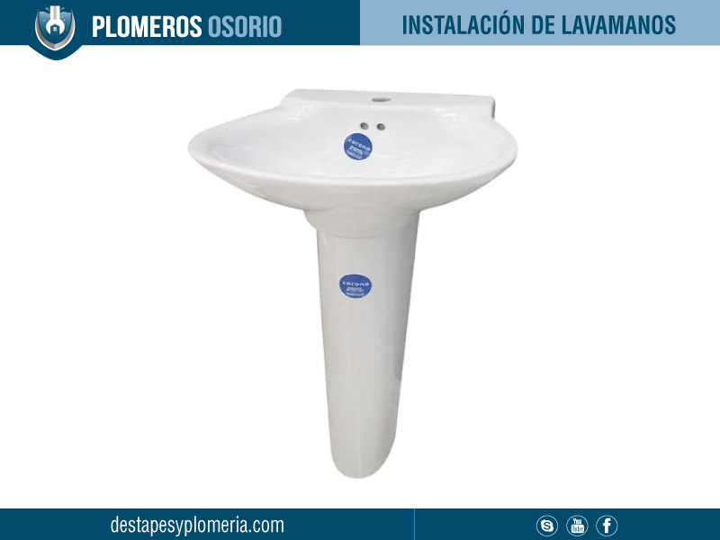 instalación de lavamanos corona o mancesa